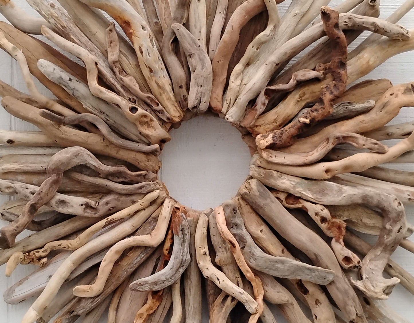Large Driftwood Wreath Oregon Driftwood Art Rustic Mantel Decor (28 inches)