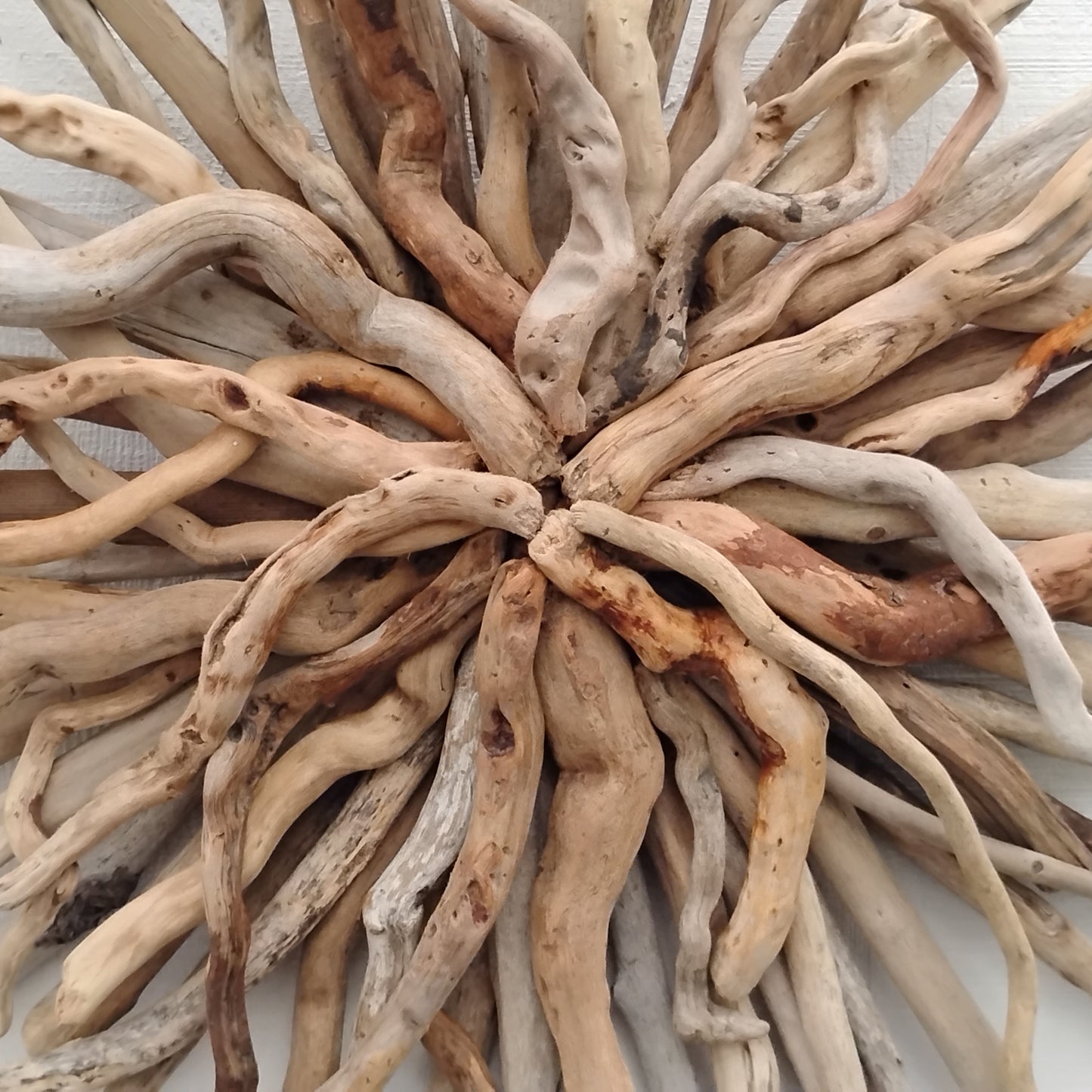 Driftwood Art Starburst Round Sculpture Rustic Room Wall Art