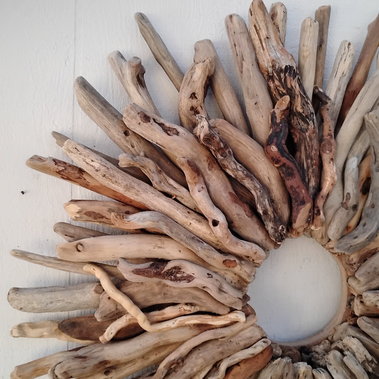 Large 30" Driftwood Wreath Modern Driftwood Mantel Decor