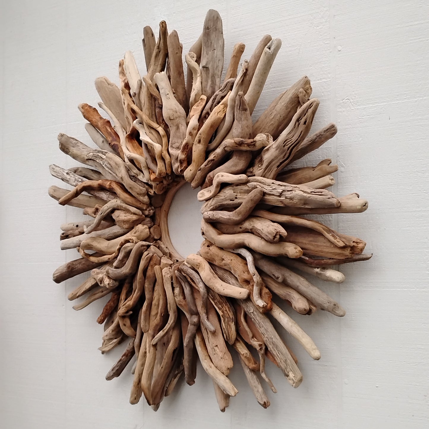 Large Driftwood Wreath Sunburst Mantel Wall Decor