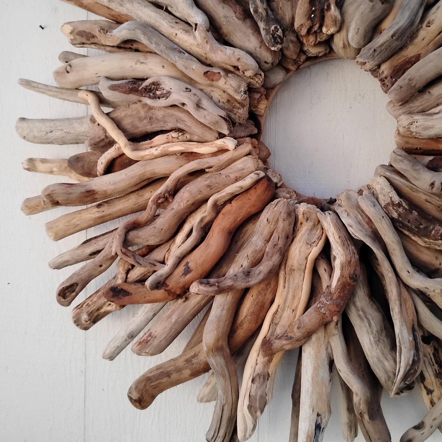 Large 30" Driftwood Wreath Modern Driftwood Mantel Decor