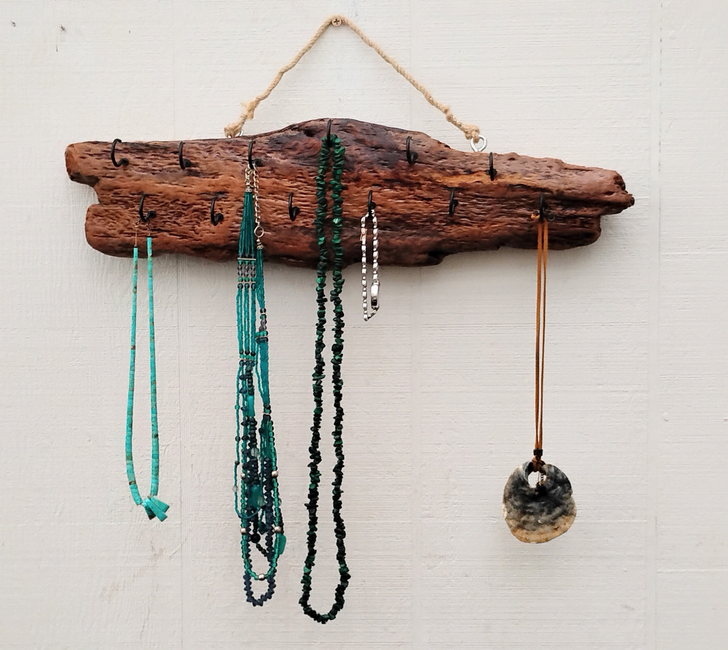 Necklace Display Driftwood Key Hook Wall Mounted