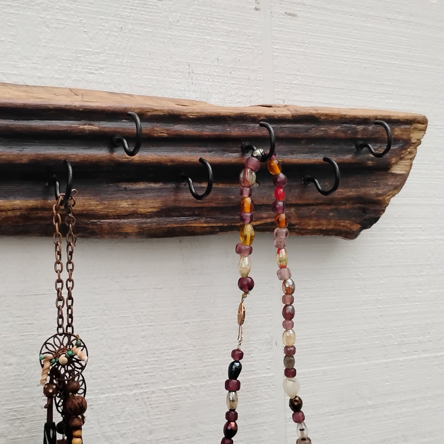 Dark Driftwood Necklace Display Wall Hanging  Necklace Organizer