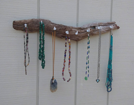 Wall Hanging Necklace Organizer Driftwood Key Hook