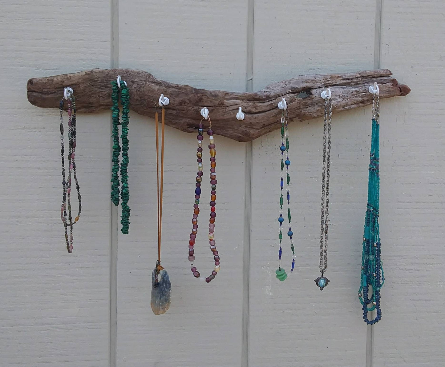 Wall Hanging Necklace Organizer Driftwood Key Hook