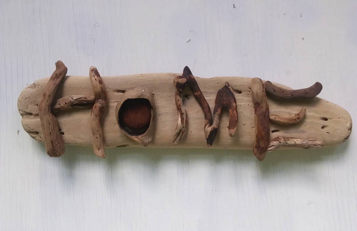 HOME Sign Rustic Natural Wood Wall Sign