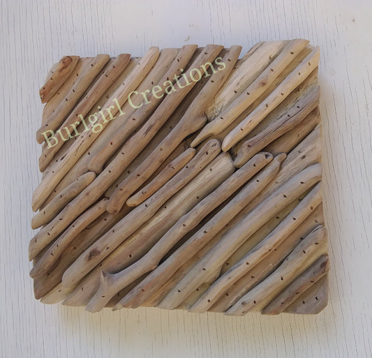 Abstract Square Driftwood Wall Panel Driftwood Wall Art #2