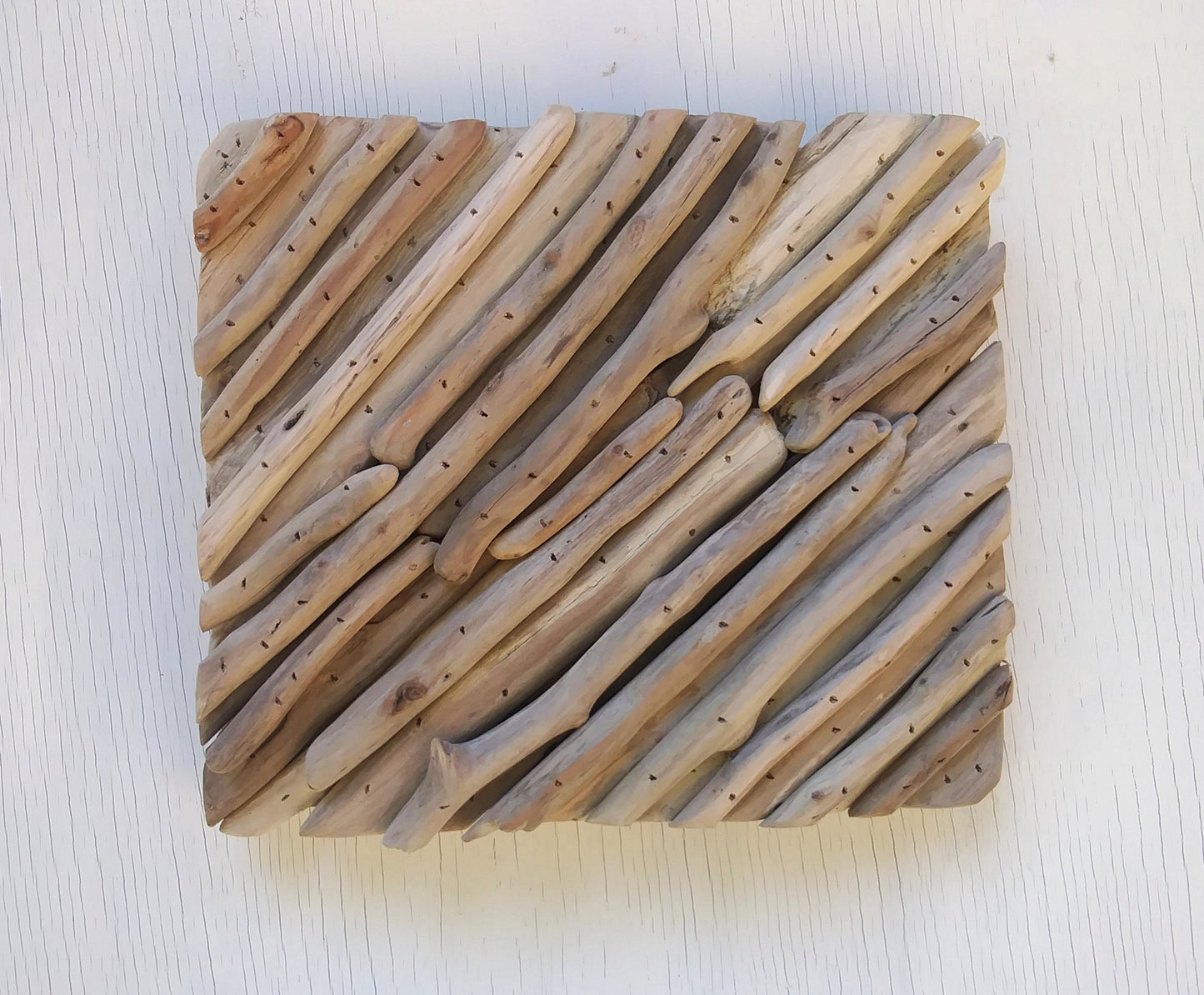 Abstract Square Driftwood Wall Panel Driftwood Wall Art #2