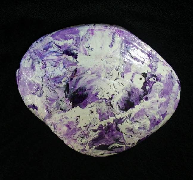 Large Purple And White Clam Shell