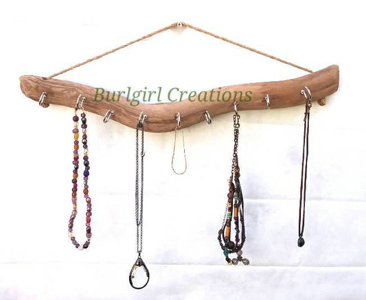 Driftwood Necklace Display Wall Mounted Decorative Hooks