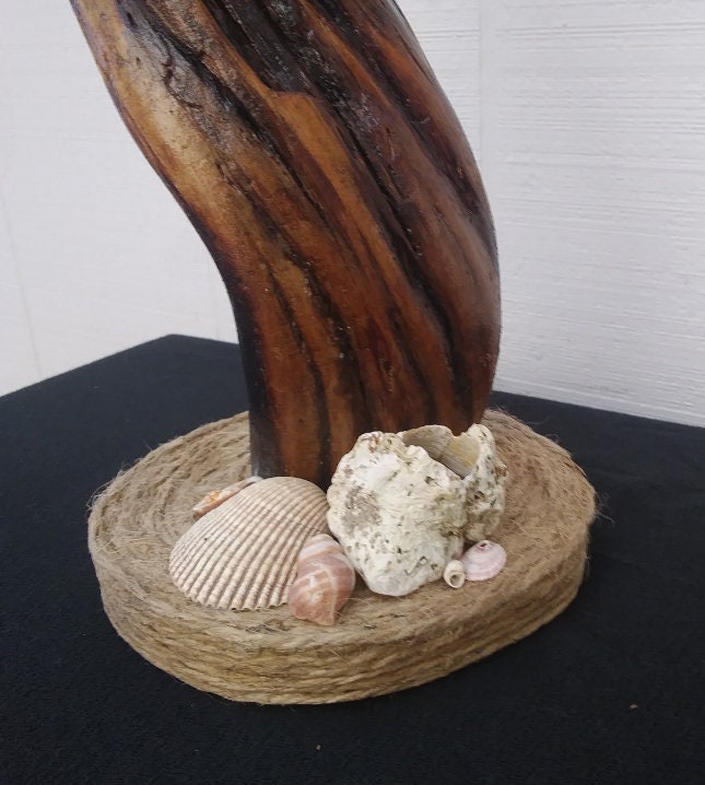 Small Mantel Sculpture Handmade With Driftwood And Beach Shells