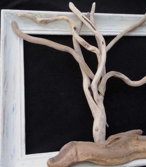 Framed White Driftwood Tree Driftwood Wall Art - I Will Carry You