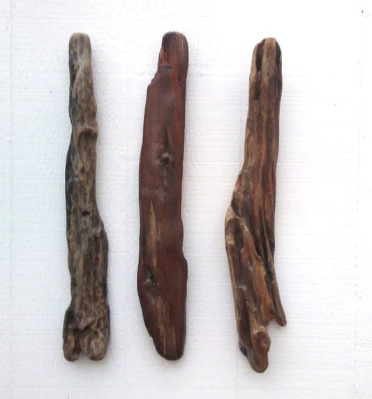 Long Driftwood Sticks Vertical Wall Hanging Driftwood Art Set of Three