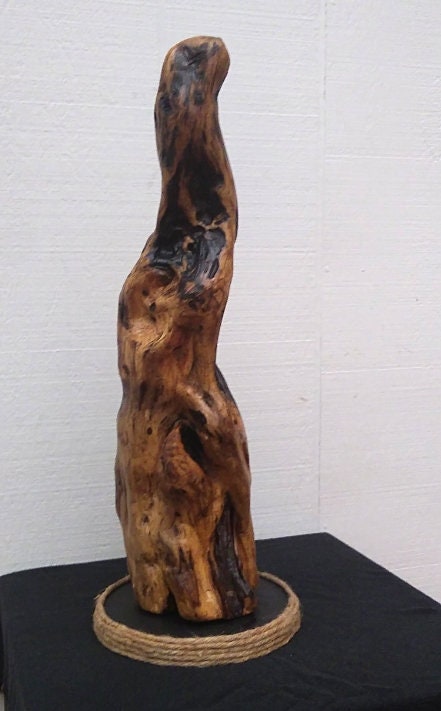 Tall Wooden Mantel Sculpture Natural Driftwood Art