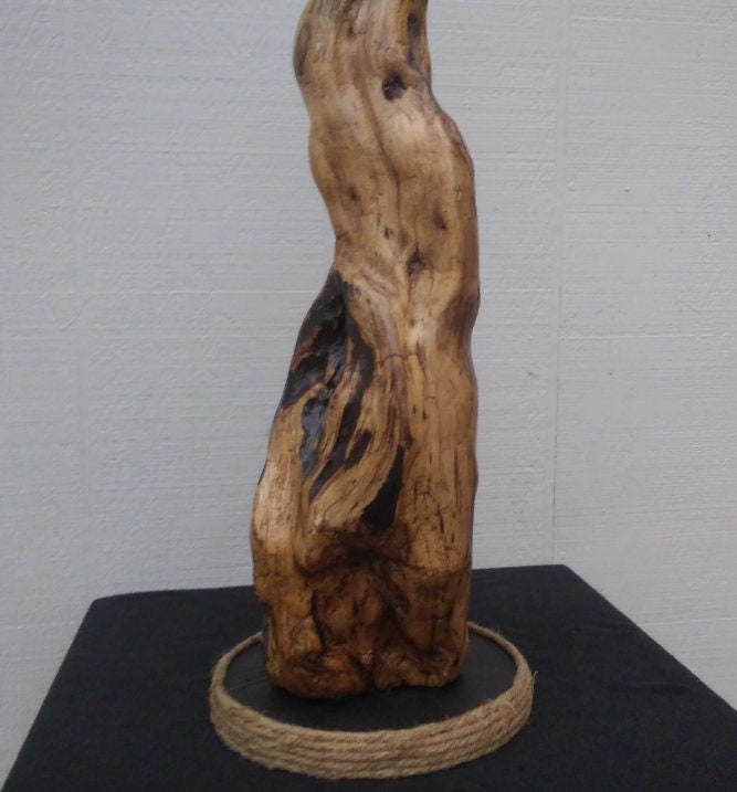 Tall Wooden Mantel Sculpture Natural Driftwood Art