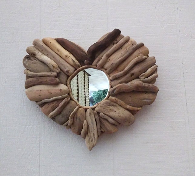 Driftwood Heart Wall Mirror