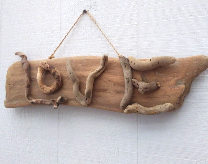 LOVE Sign Handmade Natural Driftwood